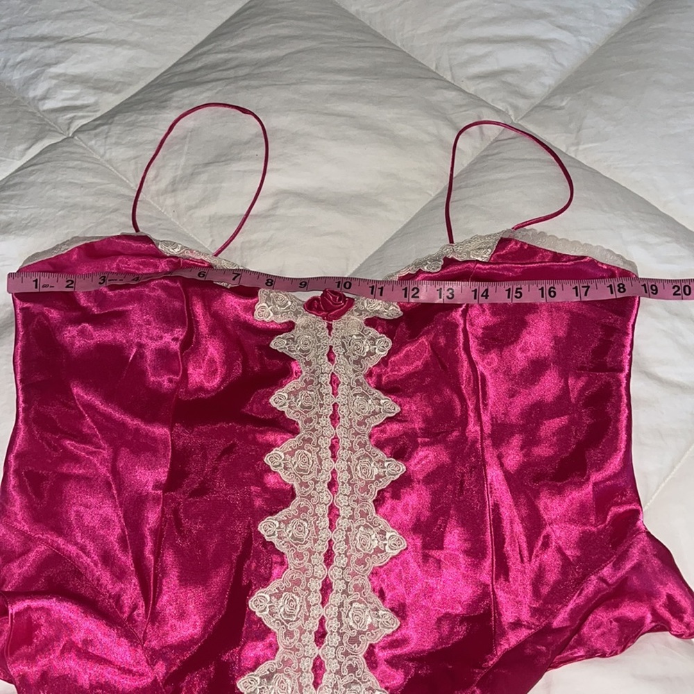 Victoria Secret Gold Label 1990's Fuchsia Teddy Vintage Lingerie size Large. EUC - Picture 6 of 14